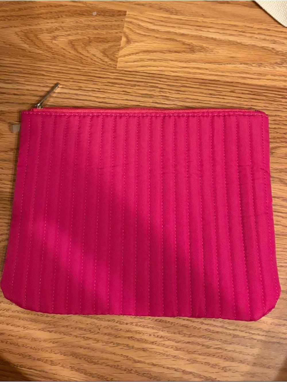 Women's Quilted Pink Zip Pouch